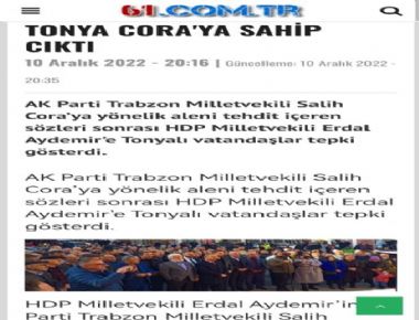 BASINDA TONYA BELEDİYESİ